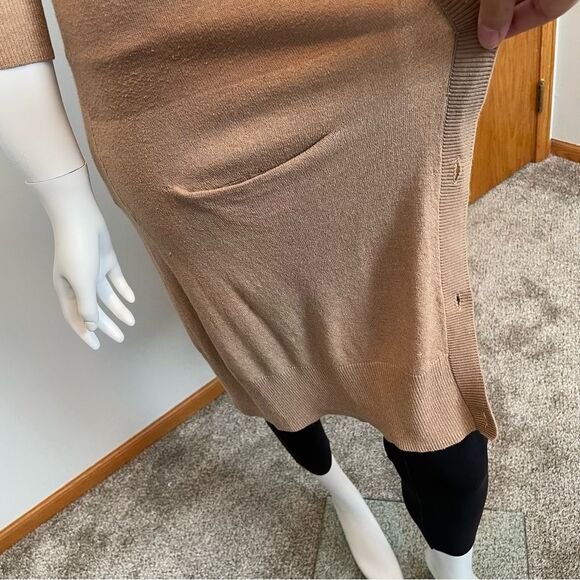 SUNDANCE- Gracie Cardigan Wool Blend Size M Tan Duster Sweater - Picture 6 of 9